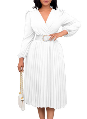 big size women dress for autumn red yellow dress OL lady 3xl