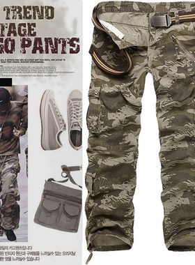 水浪迷彩工装大码裤 Big yards baggy trousers men cargo pants