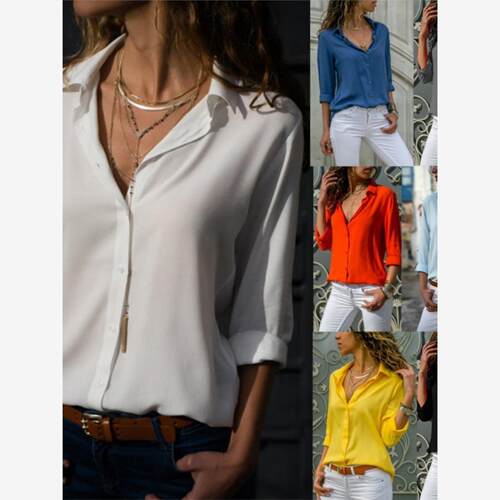 V neck Big size Women blouse Causal shirts Ladies tops T恤女
