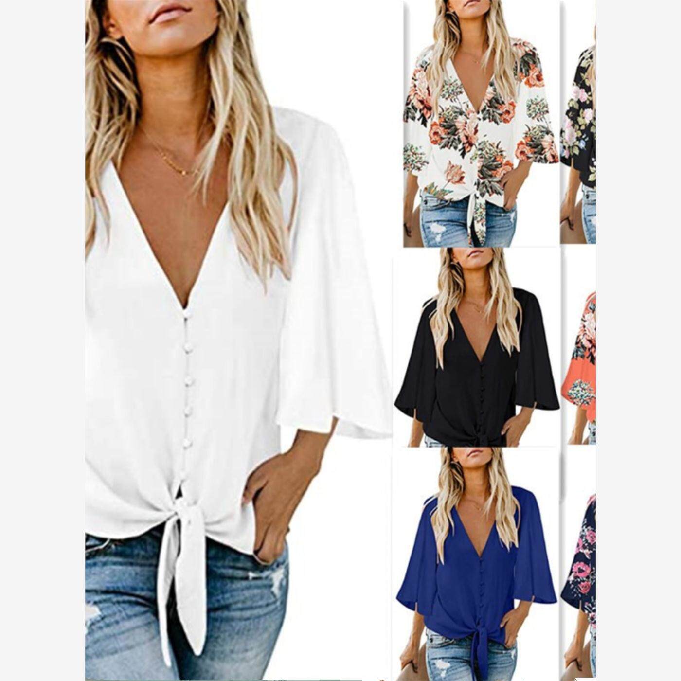 spring summer women blouse ladies shirts tops 女印花衬衫上衣