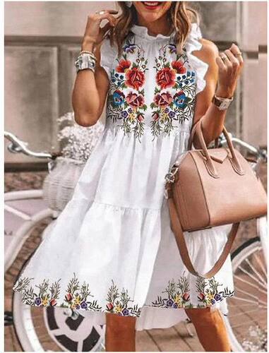 欧美夏季新款印花蛋糕连衣裙Summer women dress
