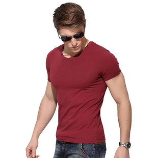 Short Sleeve long stapled cotton t shirt men tshirts 弹力T恤