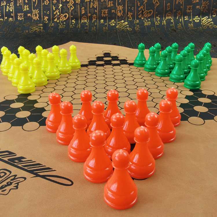 跳棋儿童幼儿园益智亲子小学生成人老式80后经典45粒三色大号棋子
