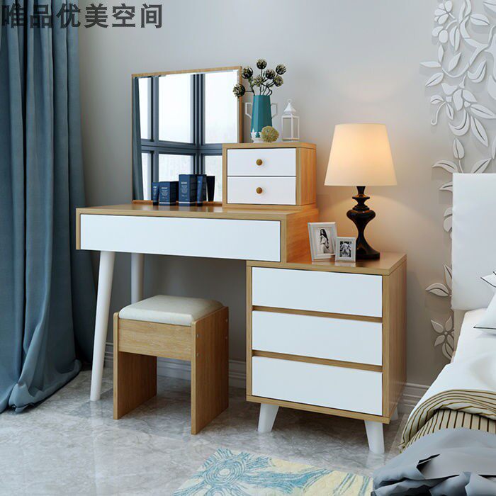 梳妆台卧室床头柜组合化妆台经济型北欧实木多功能组装化妆桌|ruв категории жилой мебели, Таблица класса, комод/стол - от Buy2taobao.com для оказания профессиональной услуги покупки агента Taobao