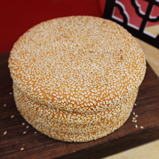 苏州特产黄富兴礼袋松子枣泥麻饼传统手工糕点心年货小吃450g盒装