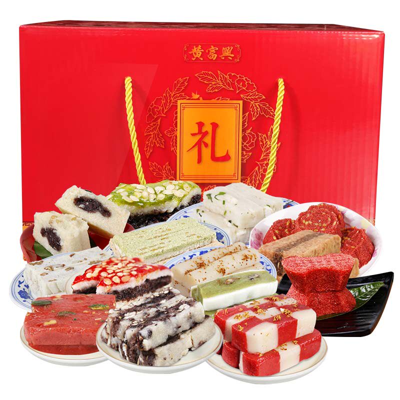 苏州特产黄富兴手工年货糕团全家福营养年糕点送礼盒老式苏式糕点