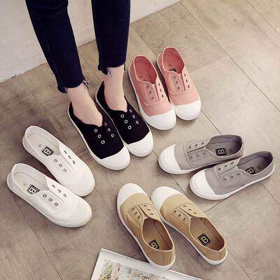 women white canvas shoes ladies casual flats girls sneakers