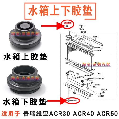 普瑞维亚水箱上下固定胶垫撑胶