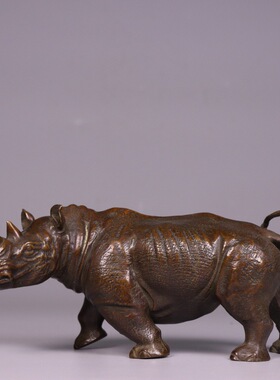纯铜犀牛摆件铜工艺品家居客厅办公桌装饰品摆放乔迁送礼