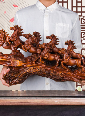 跨境热销temu八骏雄风摆件家居客厅公司办公室前台桌面装饰品批发