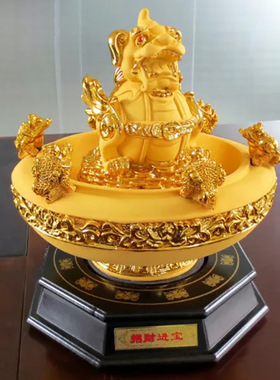 绒沙金聚宝盆金蟾摆件工艺品貔貅摇钱树平安保险公司保销酒会礼品