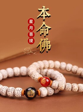 星月菩提十二生肖本命佛单圈手串绕指柔盘文玩男士女款守护神手链