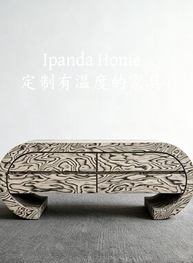 中古风山水纹妆台斗柜法式复古高级感家用客厅设计师款储物柜子