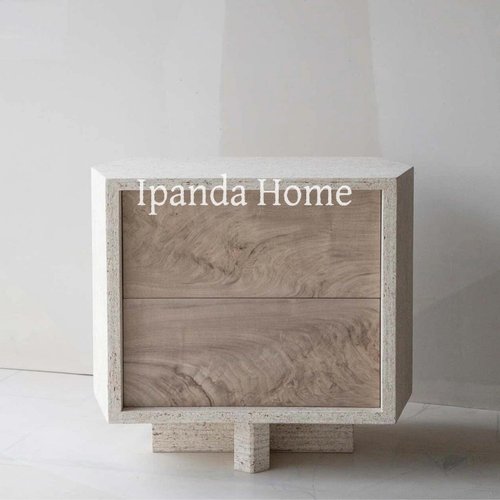 中古风实木大理石床头柜法式复古