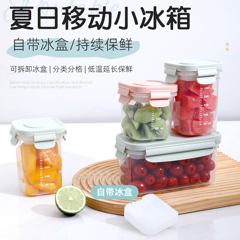 【特惠】儿童水果便当盒子移动小冰箱保鲜盒可携式外出自带冰盒格