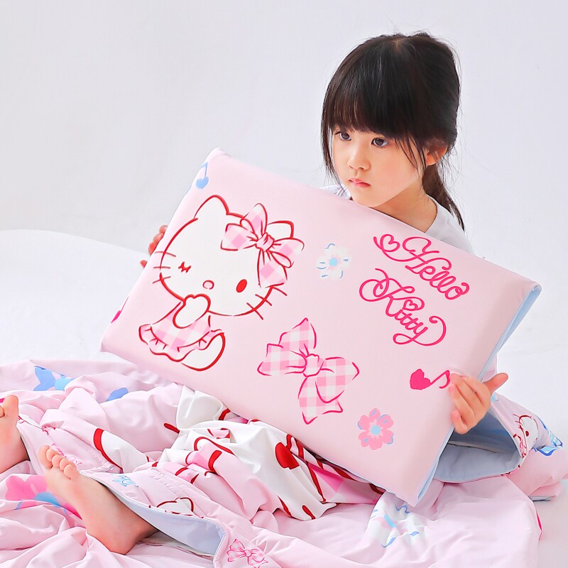 helloKitty儿童护颈枕头公主风慢回弹记忆枕夏天小凉皮学生午睡枕