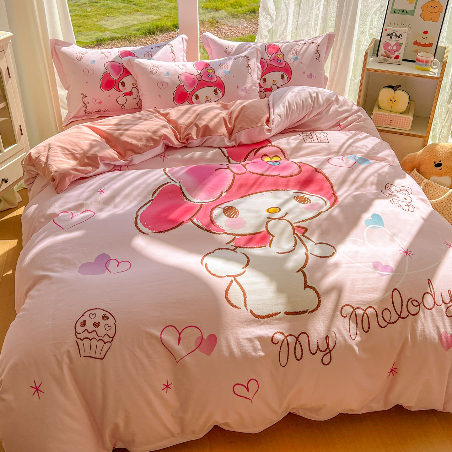 美乐蒂磨毛加厚全棉四件套公主风