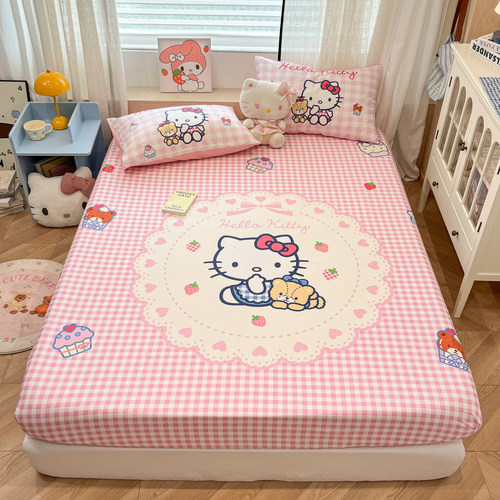 helloKitty纯棉床单床笠儿童床罩