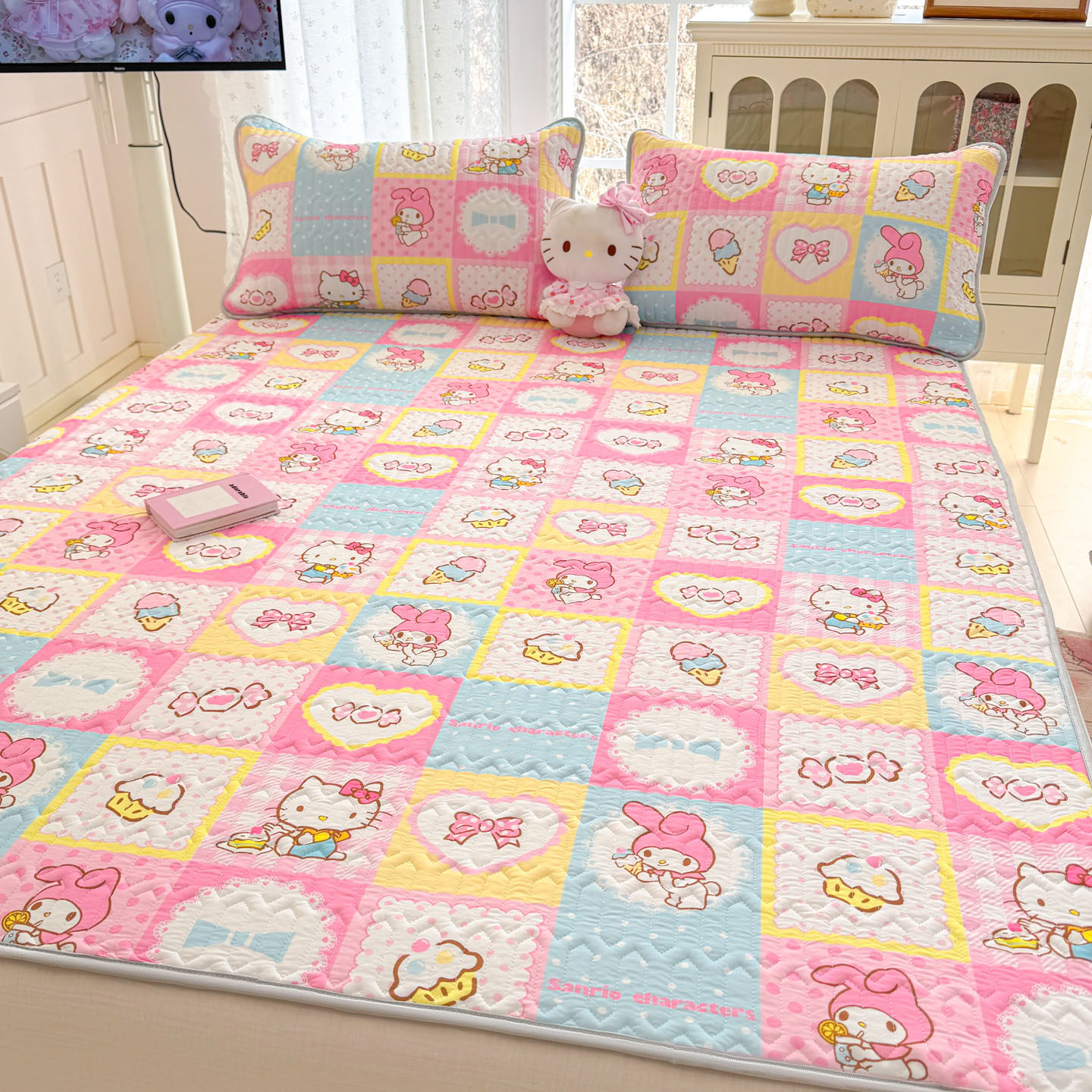 helloKitty凉感丝儿童空调软席夏季冰丝凉席可机洗学生上下床席子