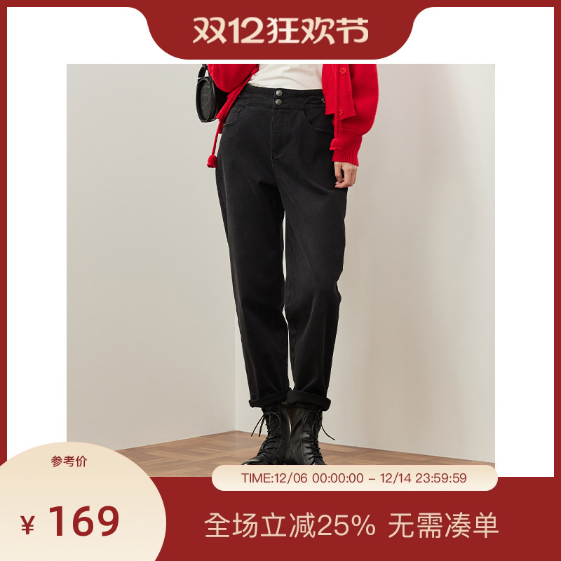 PIT复古高腰弹力小脚显瘦牛仔裤女2025秋冬新款修身小个子烟管裤