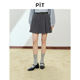 PIT复古学院风miu系格纹百褶半身裙女2025春冬新款 小个子a字短裙