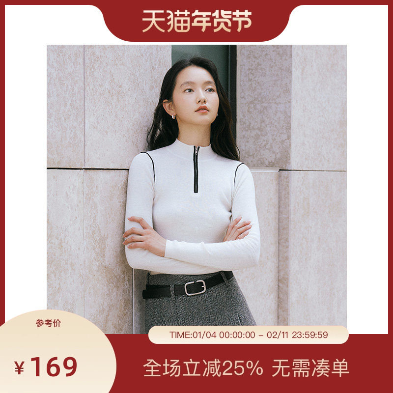 【运动甜心】PIT复古毛针织衫女绵羊毛2025冬季新款白色黑色上衣,女装/女士精品,毛针织衫,淘宝优惠券,粉丝福利购,淘宝优惠卷