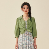 商场同款 长袖 PIT复古衬衫 新款 通勤女士衬衣外套 女春季