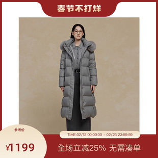 PIT中长款连帽羽绒服女2025冬季新款保暖面包服外套百搭