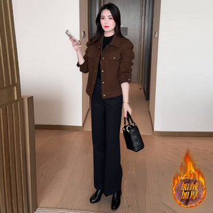 时尚百搭夹克女2025秋冬季新款时髦洋气牛仔短外套水洗修身上衣潮