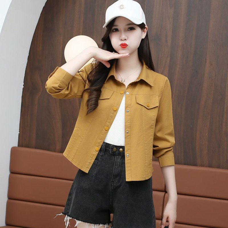 小个子修身女款2026新款长袖上衣女纯棉衬衫牛仔外套女春秋季薄款,女装/女士精品,短外套,淘宝优惠券,粉丝福利购,淘宝优惠卷
