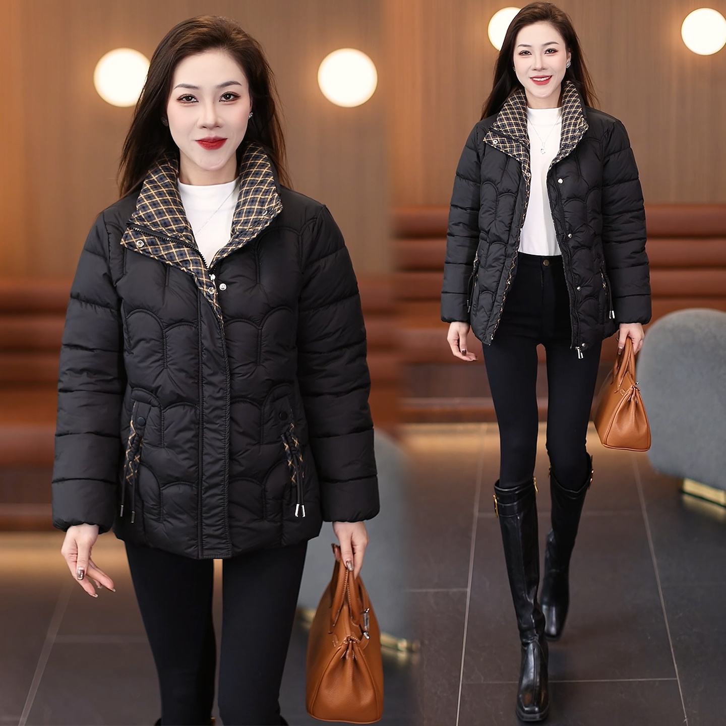 时尚立领休闲棉服女加厚保暖棉袄