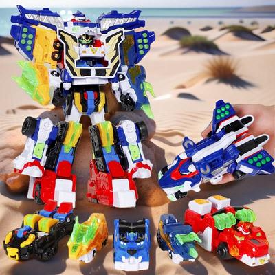 迷你特工队超威能量巨鲨机甲金刚重装王龙王兽王变形合体儿童玩具