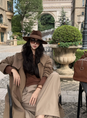 棕色纯羊毛美式复古西部牛仔帽沙漠旅游新疆草原西藏帽子咖色礼帽