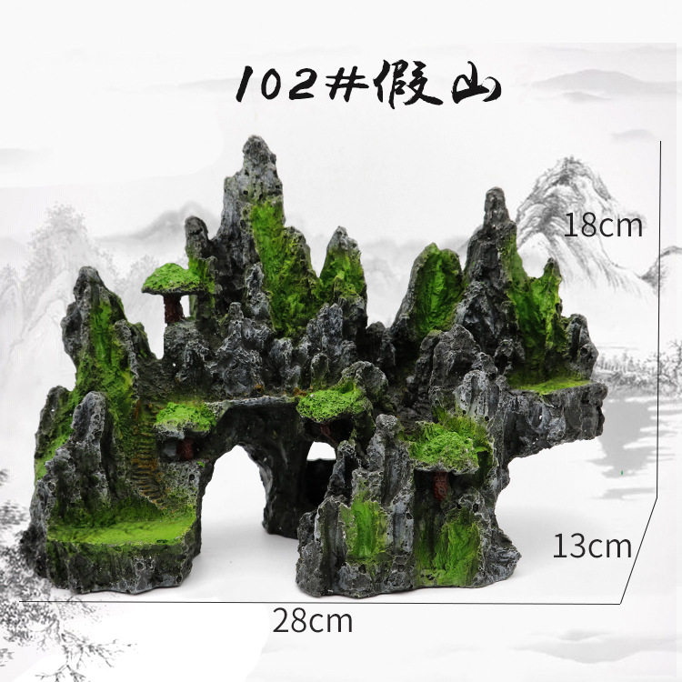 热款山石鱼缸造景观赏假