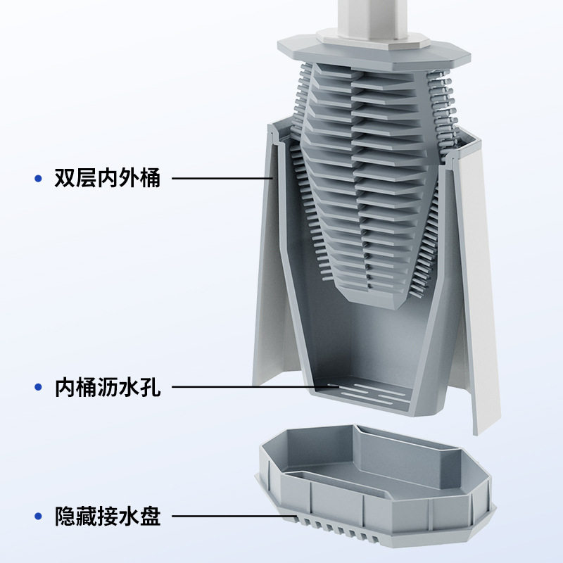 享伽棱面硅胶马桶刷家用