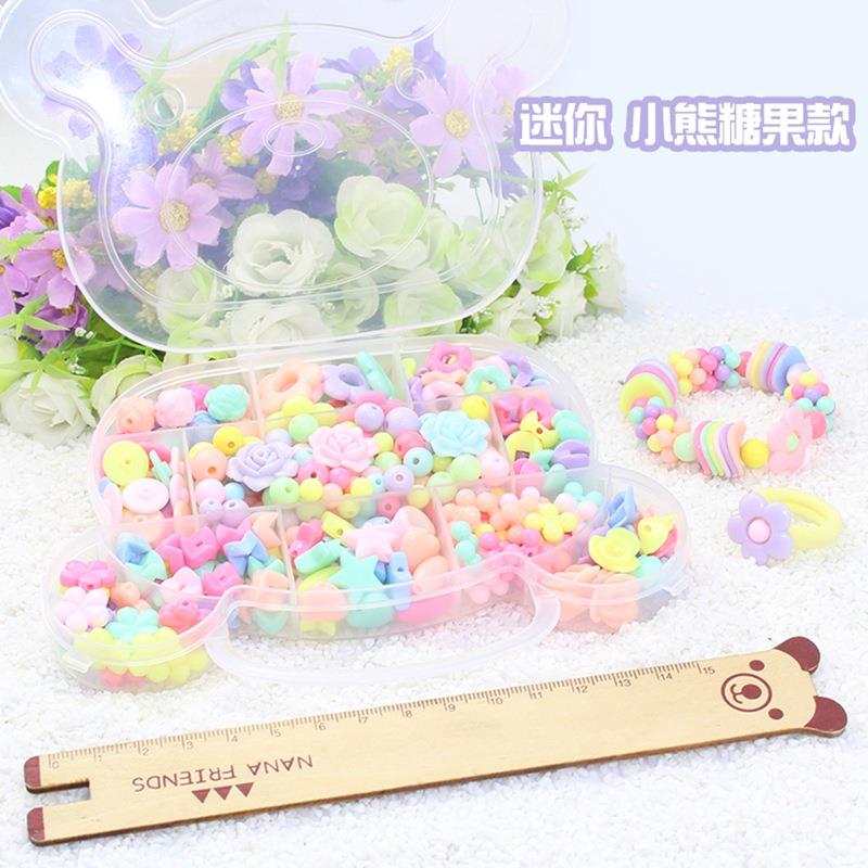 儿童女孩手工串珠益智玩具diy穿珠子手链项链弱视训练材料包玩具