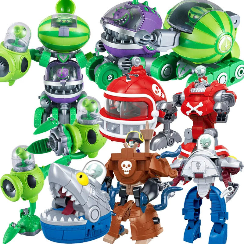 正版植物大战僵尸2花园战争机甲玉米加农炮座驾竞速发射战将玩具