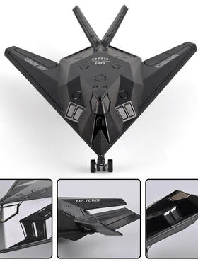 新款【盒装】合金F117战斗机回力声光儿童飞机玩具热销模型机