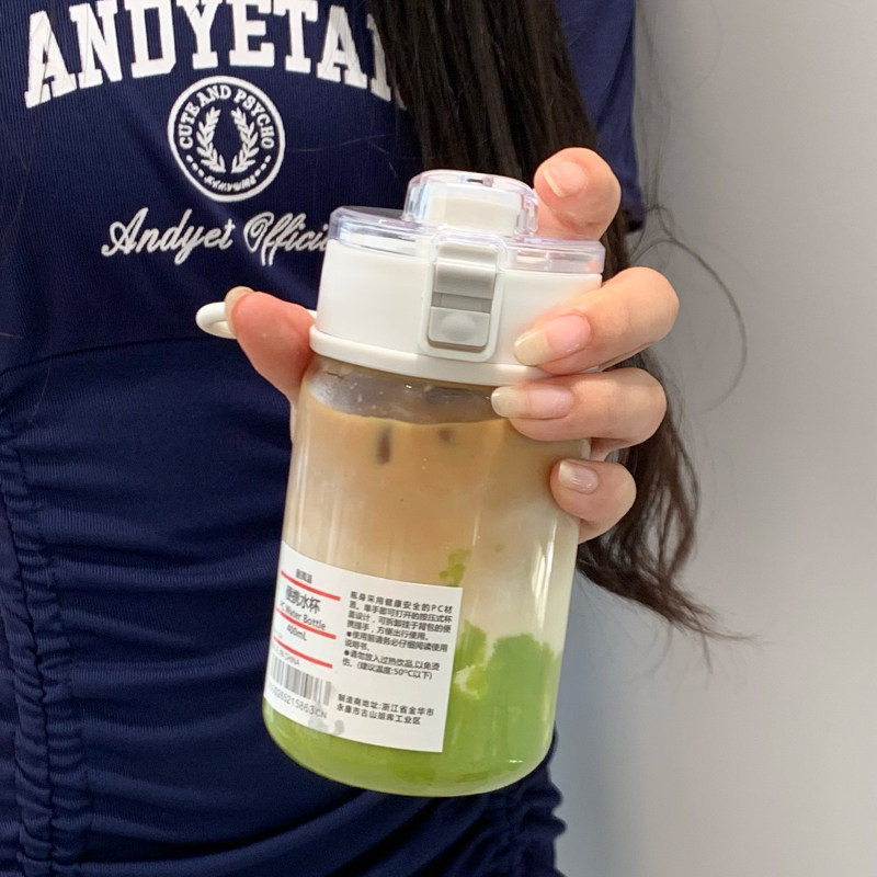 ins男女学生开学水杯简约随手杯带茶隔泡茶杯耐高温防摔塑料杯子