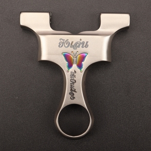 龙齿蝴蝶不锈钢弹弓高精准9025免绑扁皮筋竞技户外弹弓