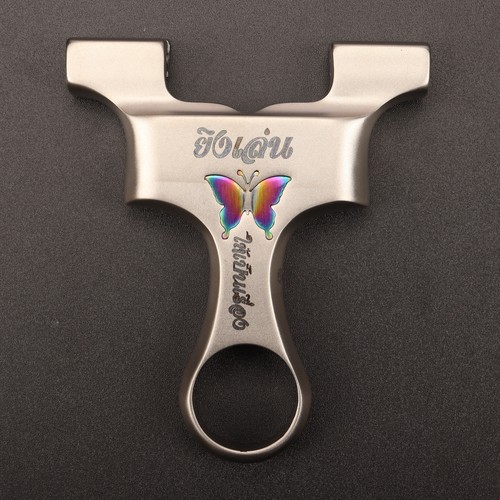 龙齿蝴蝶不锈钢弹弓高精准9025免绑扁皮筋竞技户外弹弓