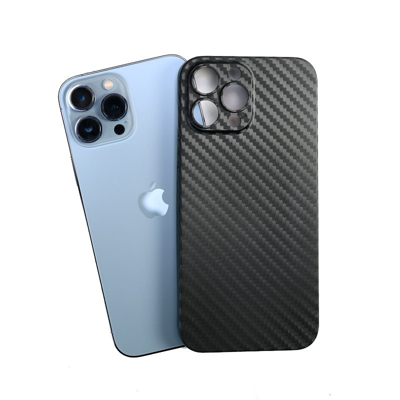 苹果13promax手机壳iphone14保护套碳纤维纹理13Pro超薄磨砂全包半硬壳凯夫拉花纹轻薄PP材质防滑简约高档