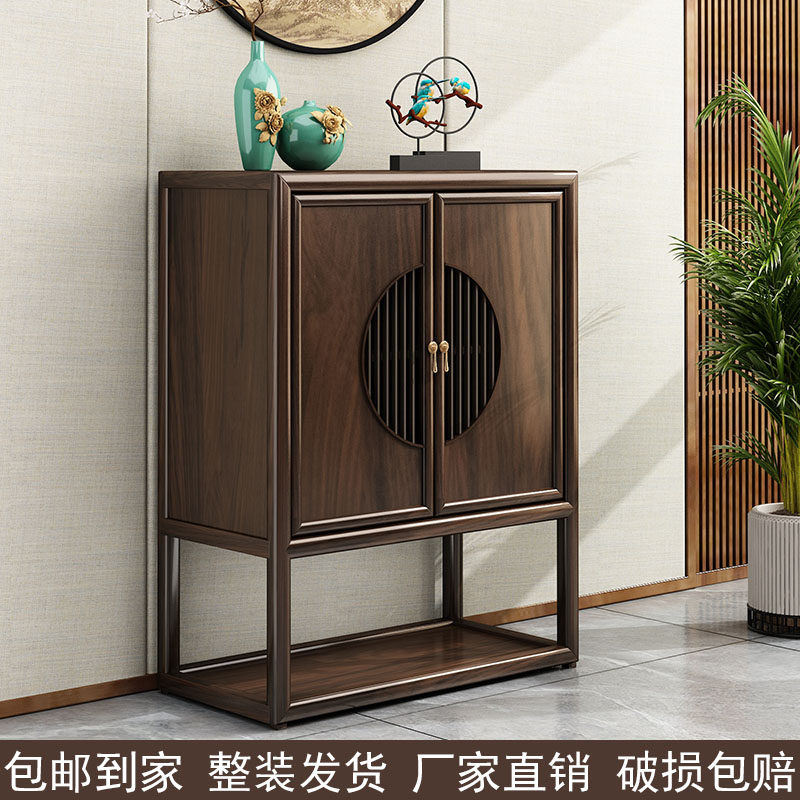 榆木新中式实木茶水柜餐边柜
