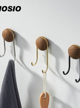 miosio 挂钩强力粘胶不锈钢厨房浴室毛巾挂衣钩免打孔墙壁粘钩
