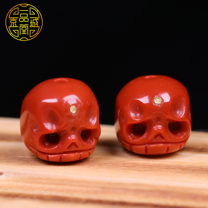 原矿南红阿呆尸陀林腰顶珠配珠文玩星月金刚菩提手串项链配件饰品