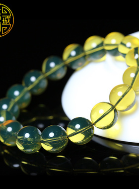 缅甸琥珀蓝珀单圈圆珠手串