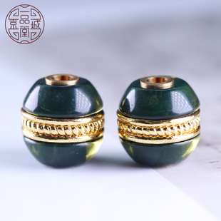 天然缅甸琥珀蓝珀汉堡珠桶珠隔珠腰顶珠星月菩提手串项链配件饰品