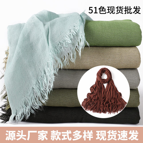 跨境头巾褶皱欧美女夏季