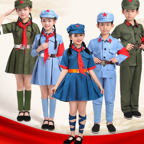 红军演出服装儿童表演服装