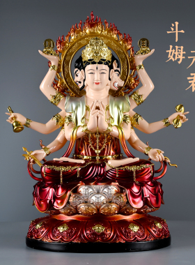 树脂仿铜彩斗母元君神像